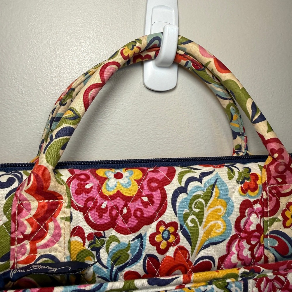 Vera Bradley Hope Garden Floral Quilted Laptop Messenger Bag Crossbody Tech Case - Picture 3 of 10